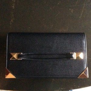 Melie Bianco black clutch w/shoulder strap